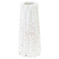 BLUMENVASE Steinzeug weiß Amaliada - Weiß, Stein (24cm) - Beliani