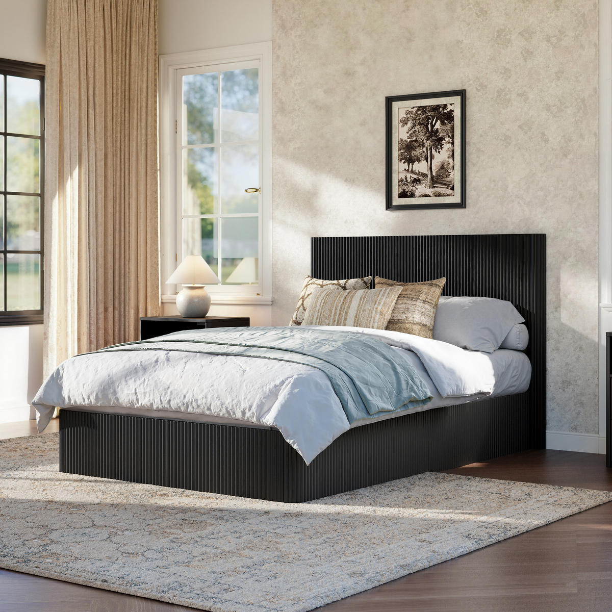 BETT 140/200 cm in Schwarz mit Stauraum und Lift-System - Schwarz, Holzwerkstoff/Metall (140/200cm) - WISHDOR