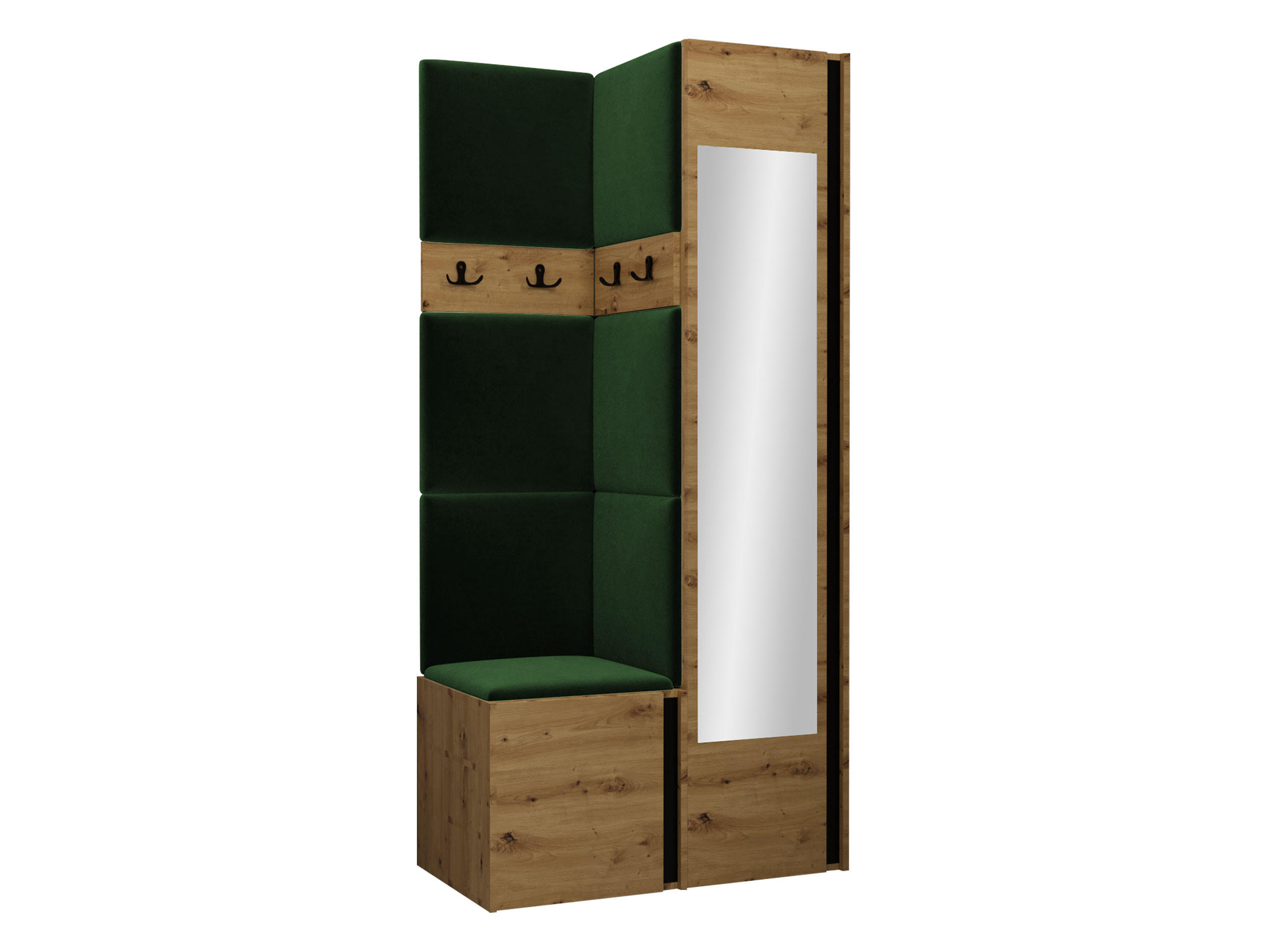 GARDEROBEN-SET Orion XXV - Eiche Artisan/Grün, Holzwerkstoff/Kunststoff (82/186/46cm) - MIRJAN24