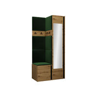 MOBILIER PENTRU HOL Orion XXV - verde/stejar Artisan, material plastic/compozit lemnos (82/186/46cm) - MIRJAN24