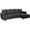 ECKSCHLAFSOFA Willow schwarz - Schwarz, Textil (225/150cm) - Beautysofa