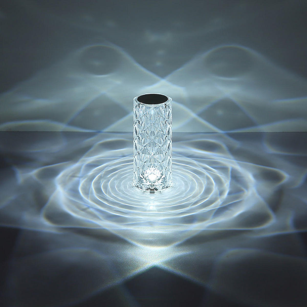 LED TISCHLEUCHTE Metall Kristallklar Silber 2er Set - Silberfarben, Kunststoff (9/9/21cm) - Globo Lighting