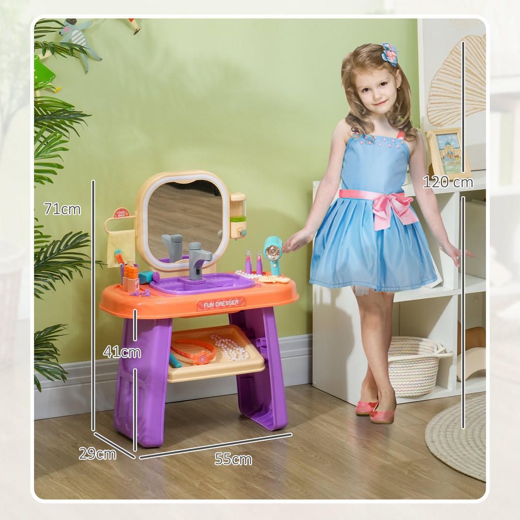 Thumbnail - Aiyaplay Schminktisch, Violett, Kunststoff, 29x71x55 cm, Kinder- & Jugendzimmer, Kindermöbel, Kindersitzmöbel & -tische,...