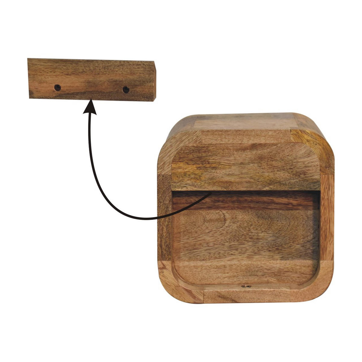 NACHTTISCH Petite - Beige/Messingfarben, Holz/Metall (20/20/17cm) - Artisan Furniture