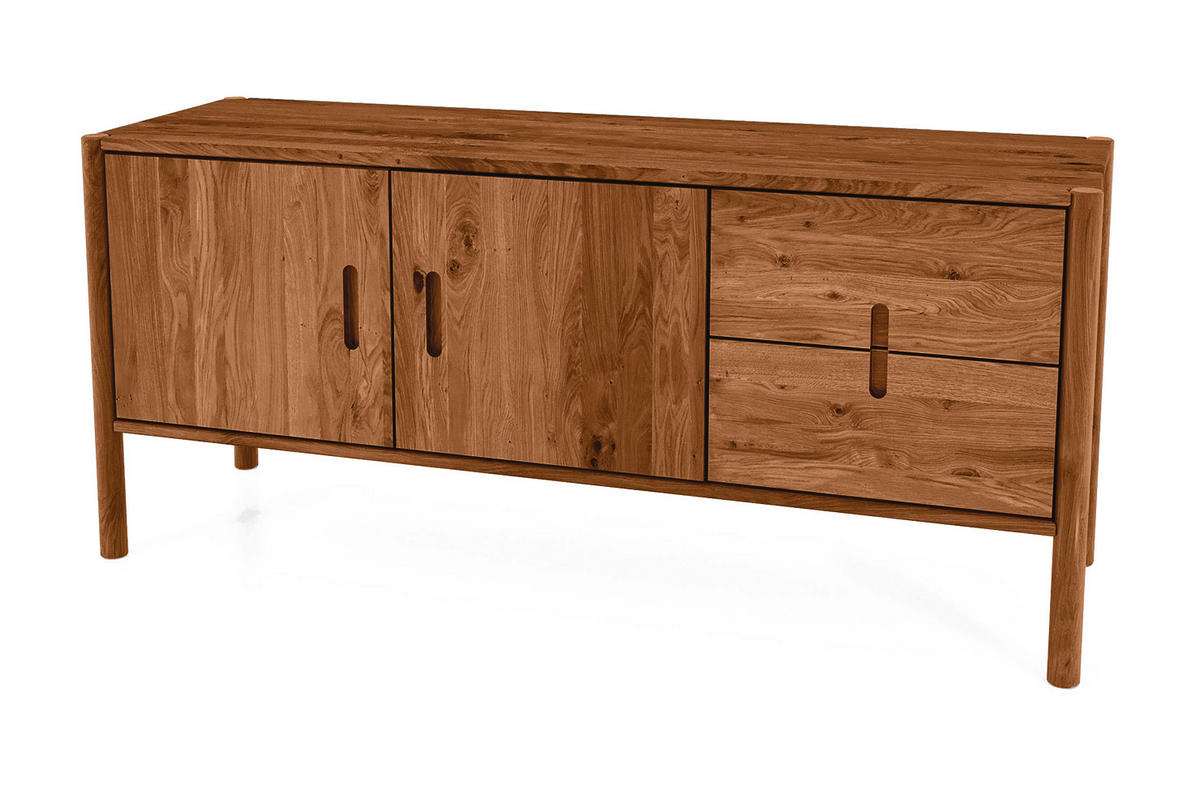 KOMMODE INA Wildeiche - Mokka, Holz (142/64/46cm) - byoak