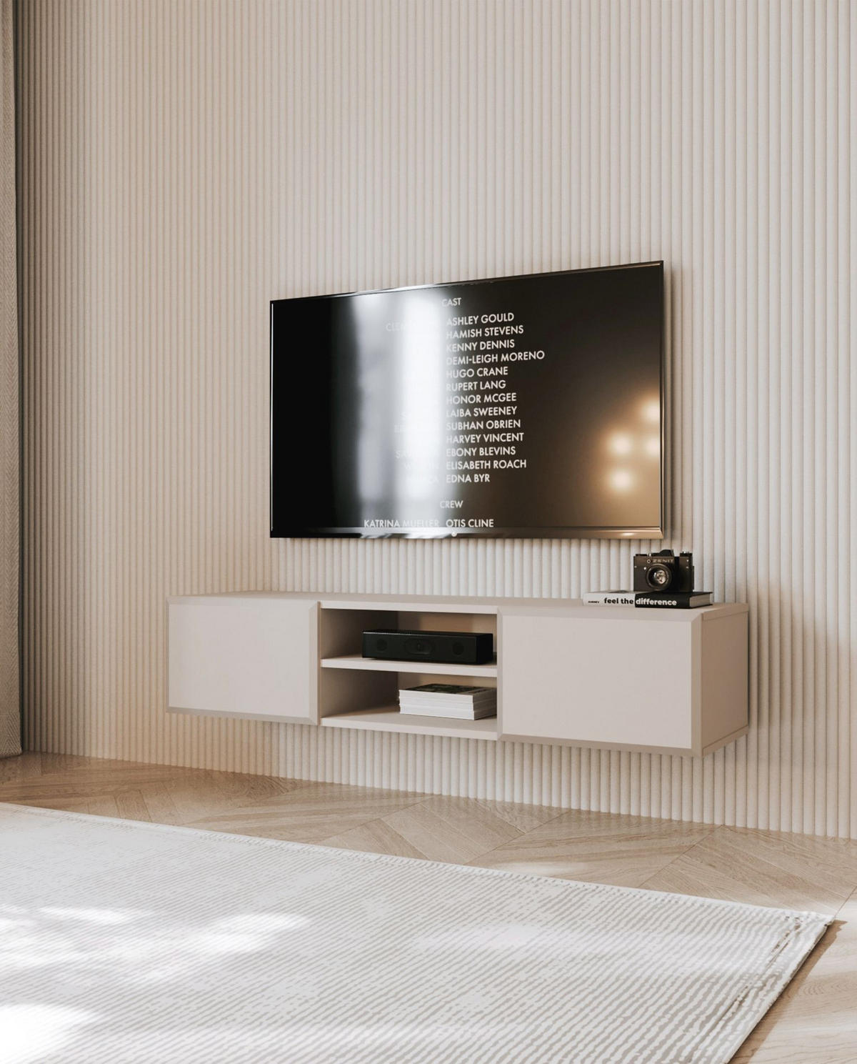 TV-HÄNGEBOARD Chocolated Beige 137 cm - Beige, Holzwerkstoff (137/30/39cm) - Selsey