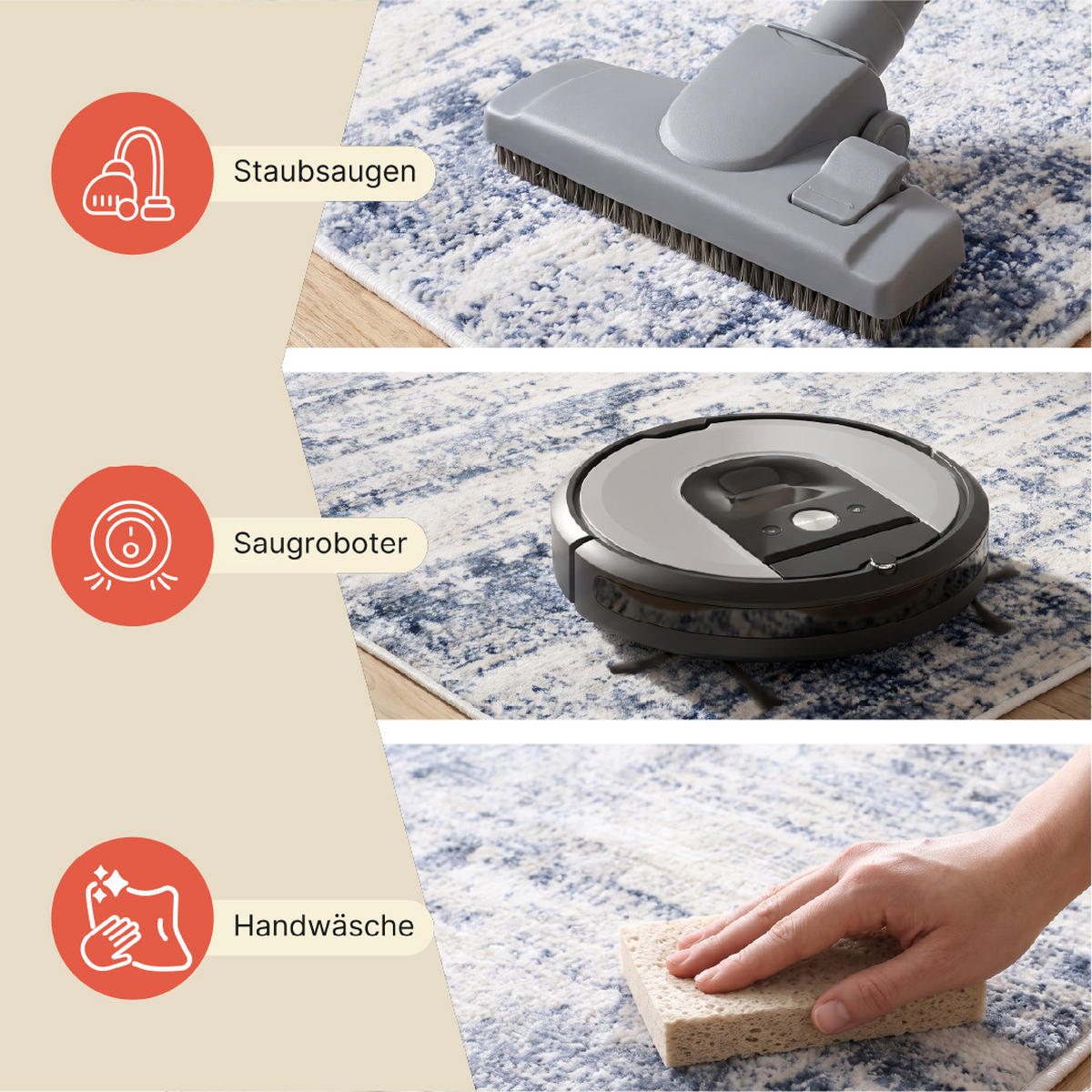 TEPPICH SKY Creme Grau 120/180 cm - Creme/Grau, Kunststoff (120/180cm) - Tapiso