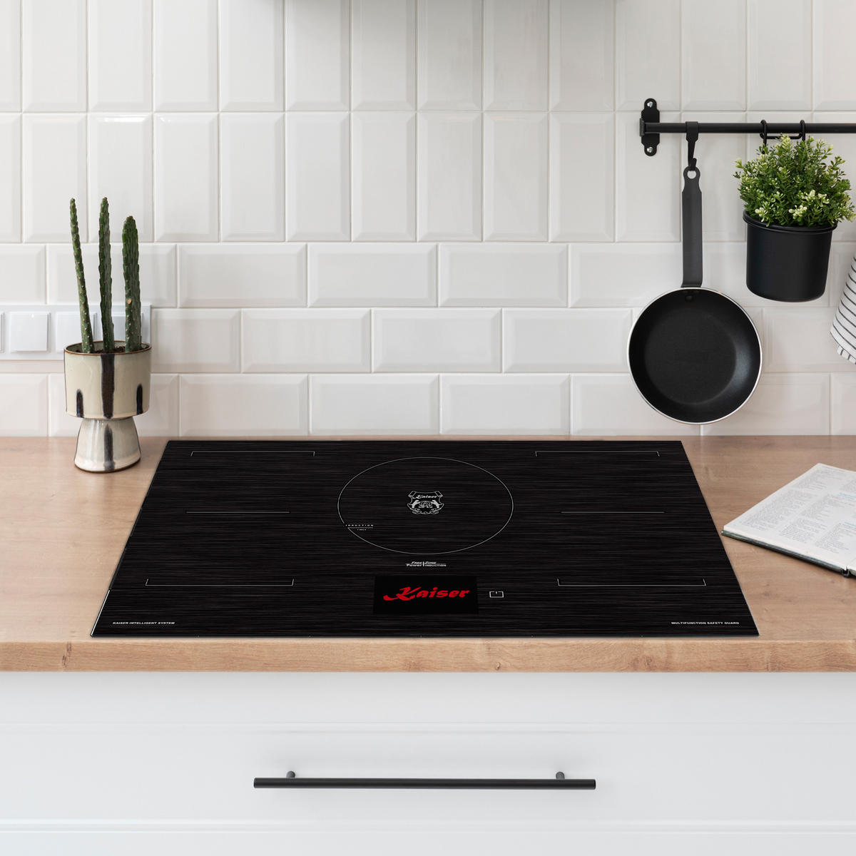 BACKOFEN-SET Elektro Einbau Backofen 60 cm Rot EH 6355 RotEm +KCT 9140 FI Induktionskochfeld 90 cm Schwarz - Rot, Metall (59.4/59.4/57.5cm) - Kaiser Küchengeräte