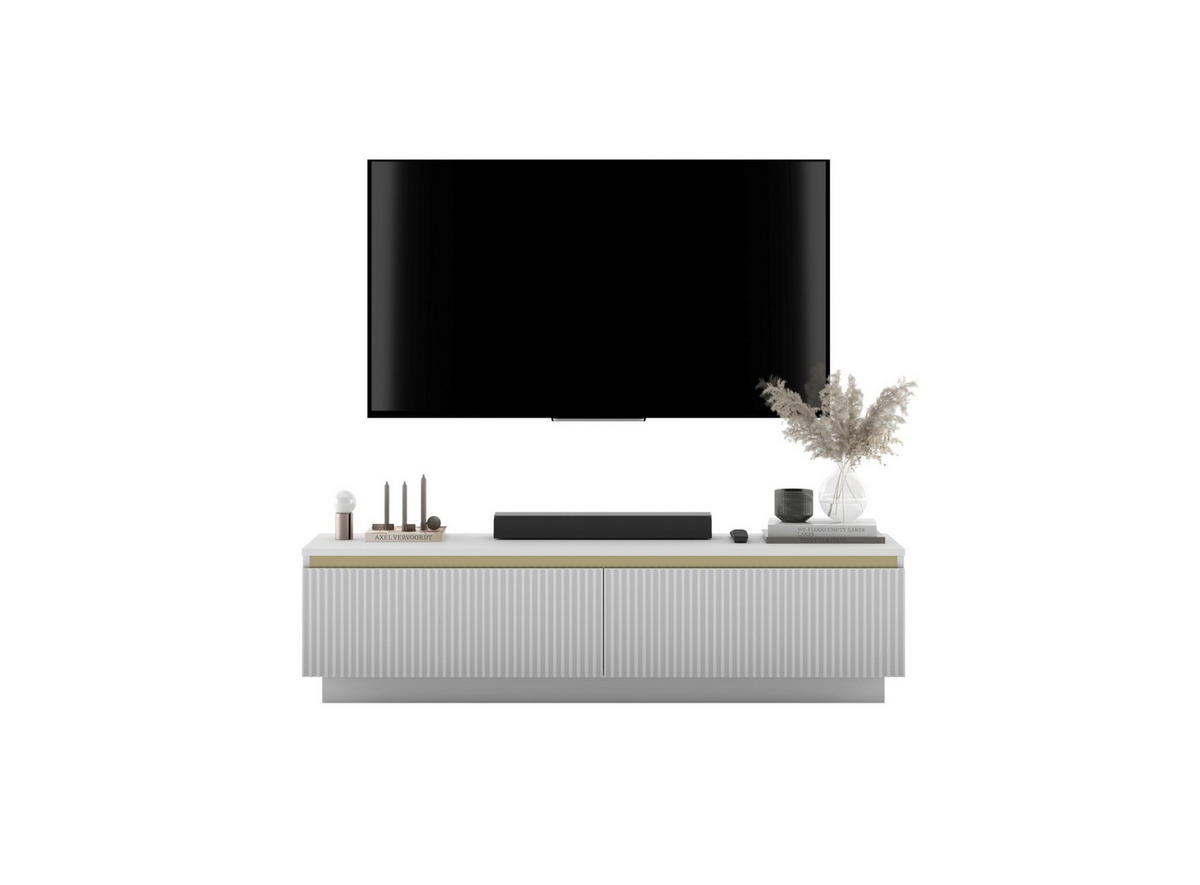 TV-SCHRANK Selene 140 cm Weiß matt Glamour - Weiß, Holzwerkstoff (140/37/35cm) - Meble Lindner