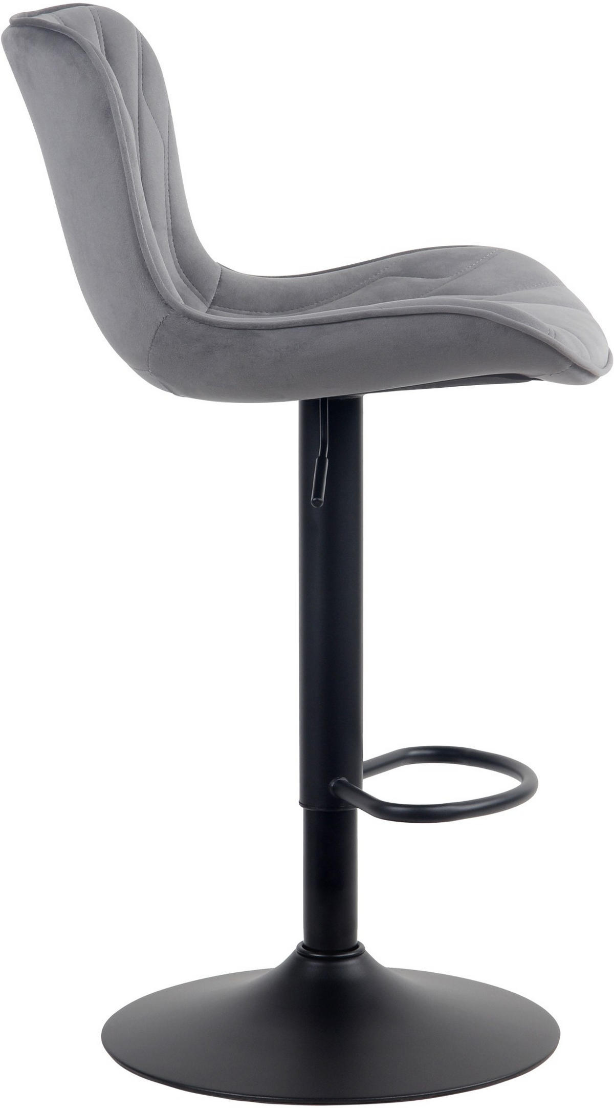 BARHOCKER Samt dunkelgrau - Dunkelgrau/Schwarz, Textil/Metall (48/83/54cm) - CLP