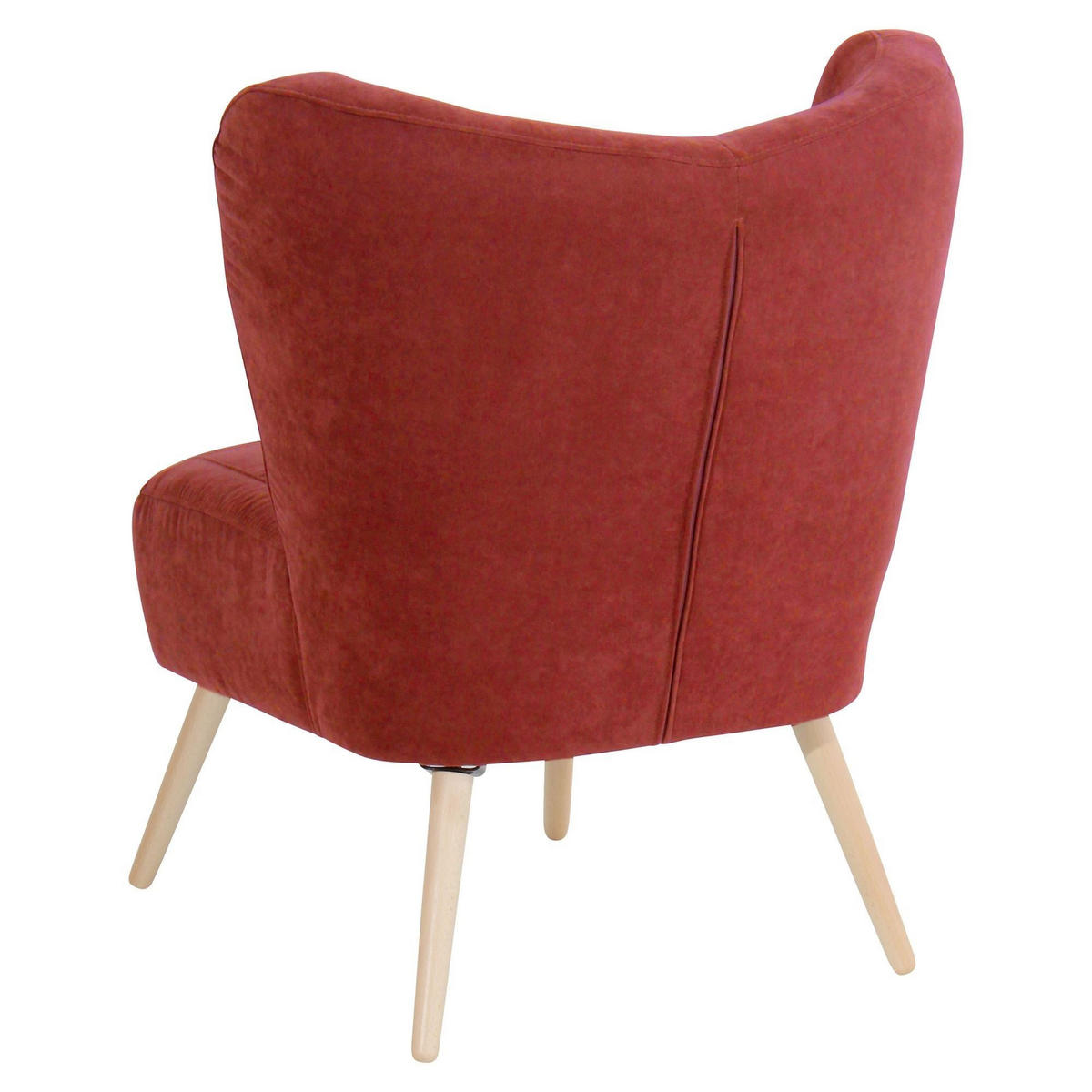 SESSEL Kathy Bezug Veloursstoff Buche natur / terracotta - Rot, Kunststoff (70/86/69cm) - 58aufmkessel