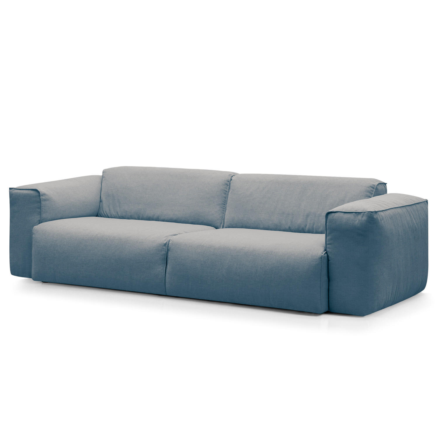 3-SITZER SOFA - Blau/Schwarz, Kunststoff/Textil (251/71/102cm) - home24