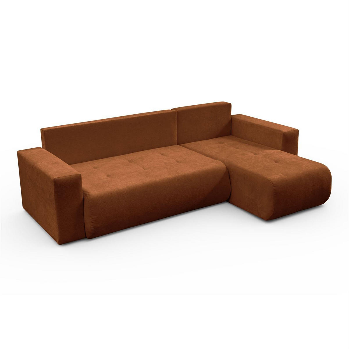 Ecksofa CLOUD II L mit Schlaffunktion, Vibe 56 - Cognac, Textil (247/152cm) - Lookway
