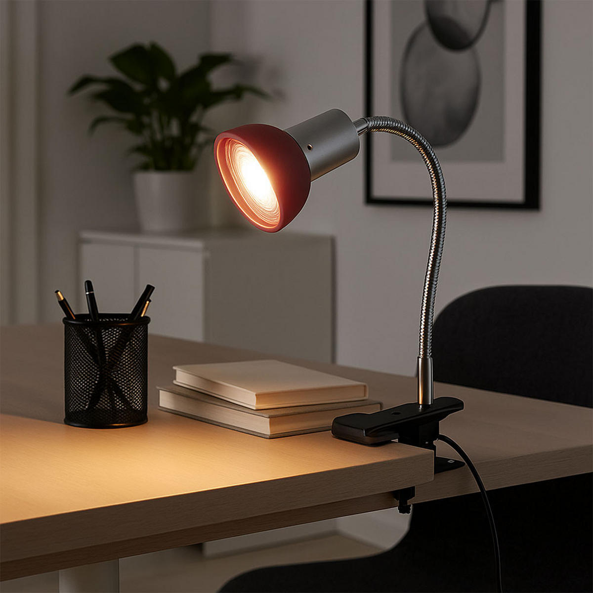 LED KLEMMLEUCHTE Metall Glas Silber - Silberfarben, Glas (9/6.1/34cm) - Briloner