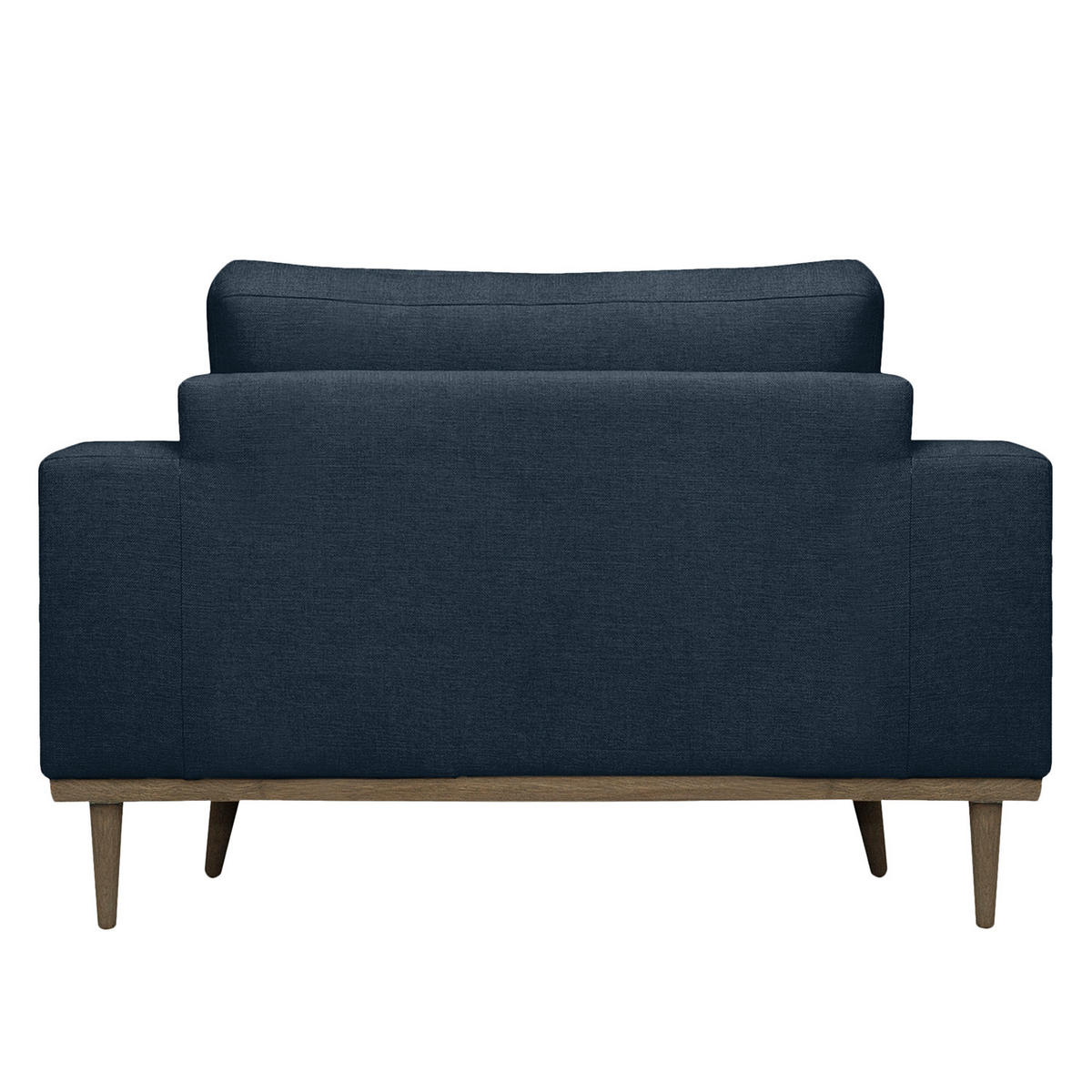 SESSEL - Eichefarben/Dunkelblau, Eichenholz/Textil (122/81/88cm) - home24