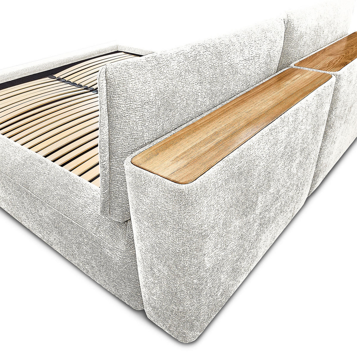 POLSTERBETT - Creme, Textil (140/200cm) - home24