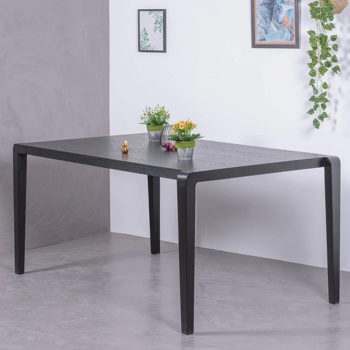 ESSTISCH Rechteckig Schwarz 90/155/73 cm - Schwarz, Holz (90/155/73cm) - Nest Dream