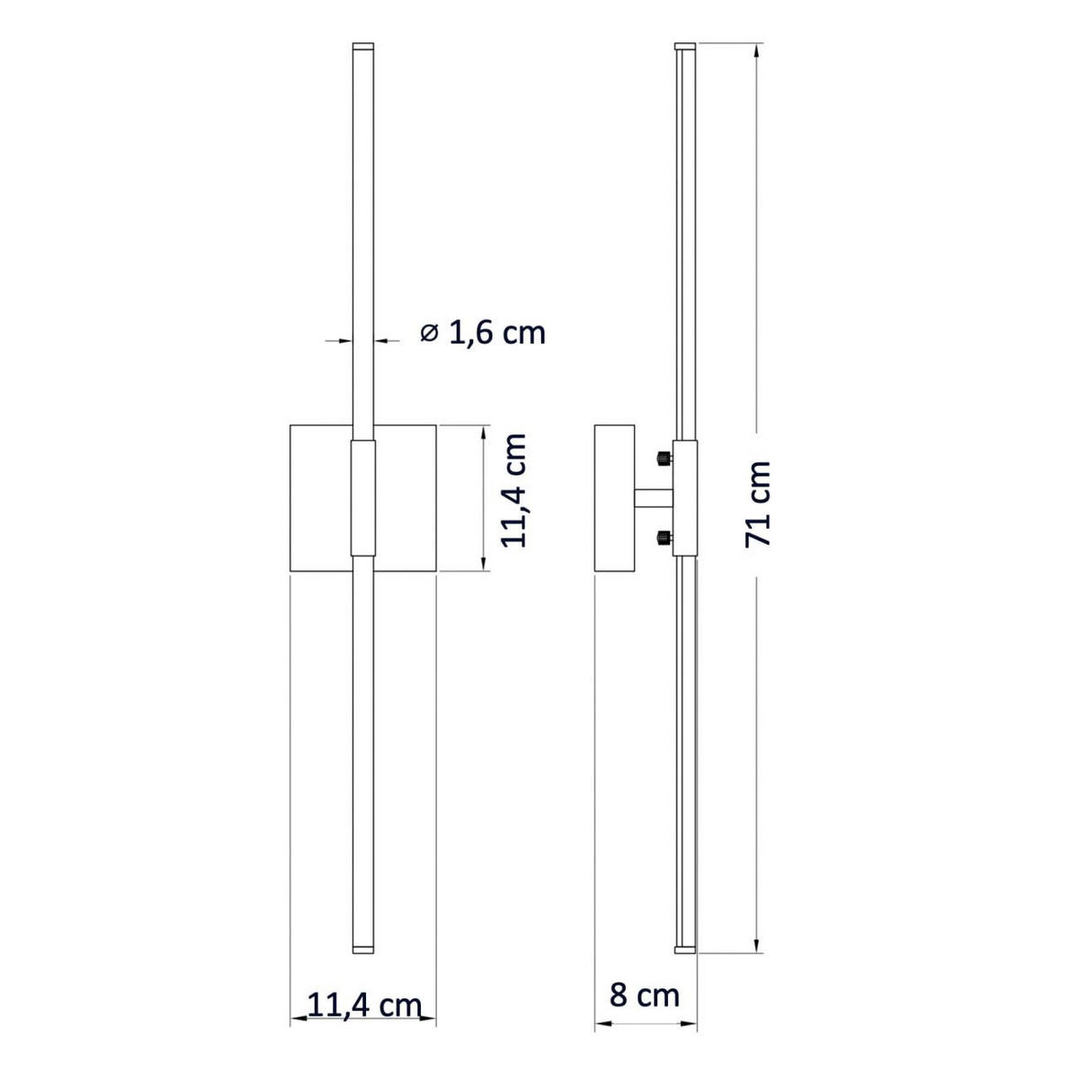 WANDLEUCHTE Collins, Messing, 71cm - Goldfarben, Metall (11.4/71/11.4cm) - KOSILUM