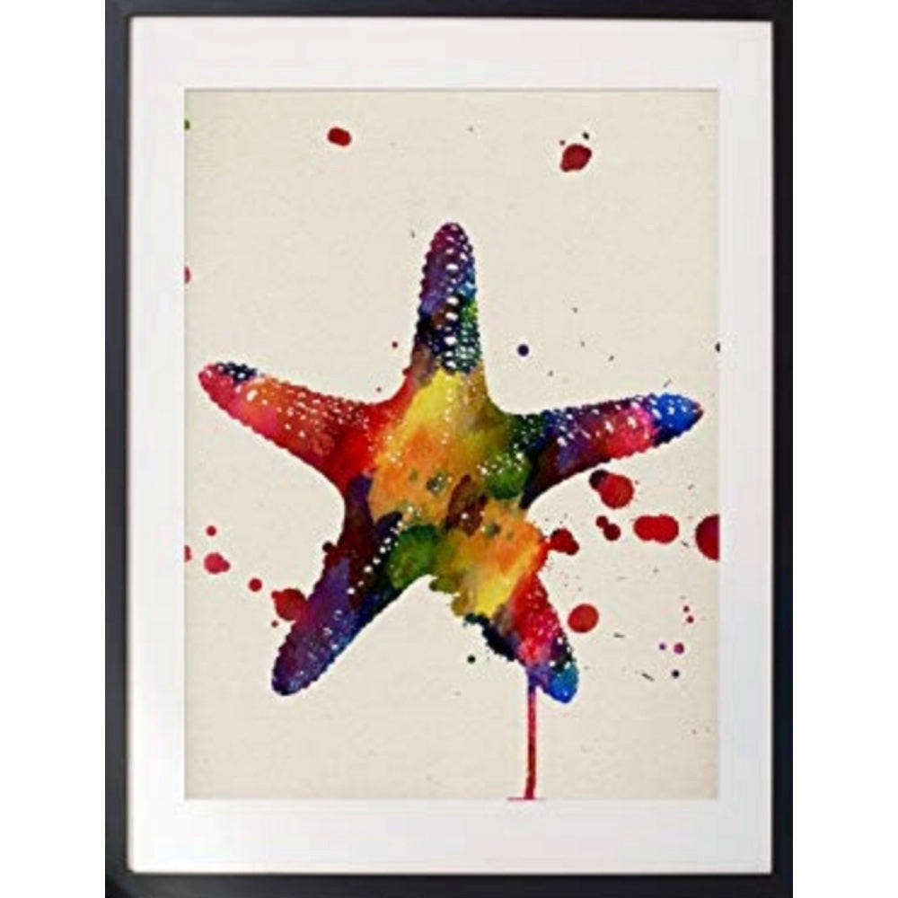 POSTER Seesterne Aquarell A4 Rahmenlos - Klar, Papier (29.7/5/21cm) - Nacnic