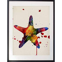 POSTER Seesterne Aquarell A4 Rahmenlos - Klar, Papier (29.7/5/21cm) - Nacnic