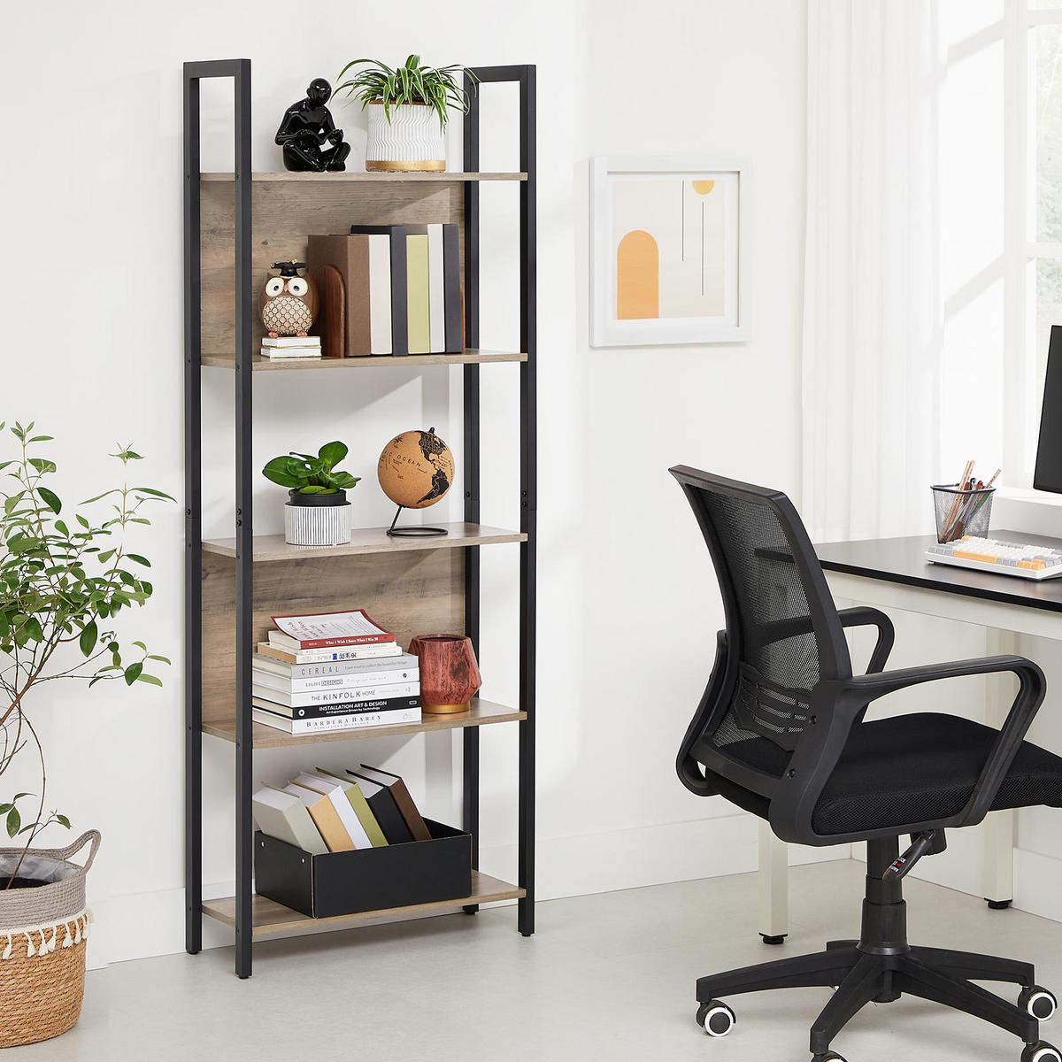 STANDREGAL BÜCHERREGAL - Schwarz, Holzwerkstoff (24/165/62cm) - Hansiro
