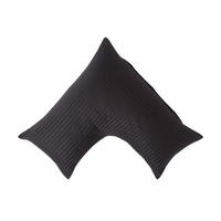KISSENBEZUG für V-Form-Kissen, Damast-Streifen, Fadendichte 330 - Schwarz, Textil (38/76cm) - Homescapes