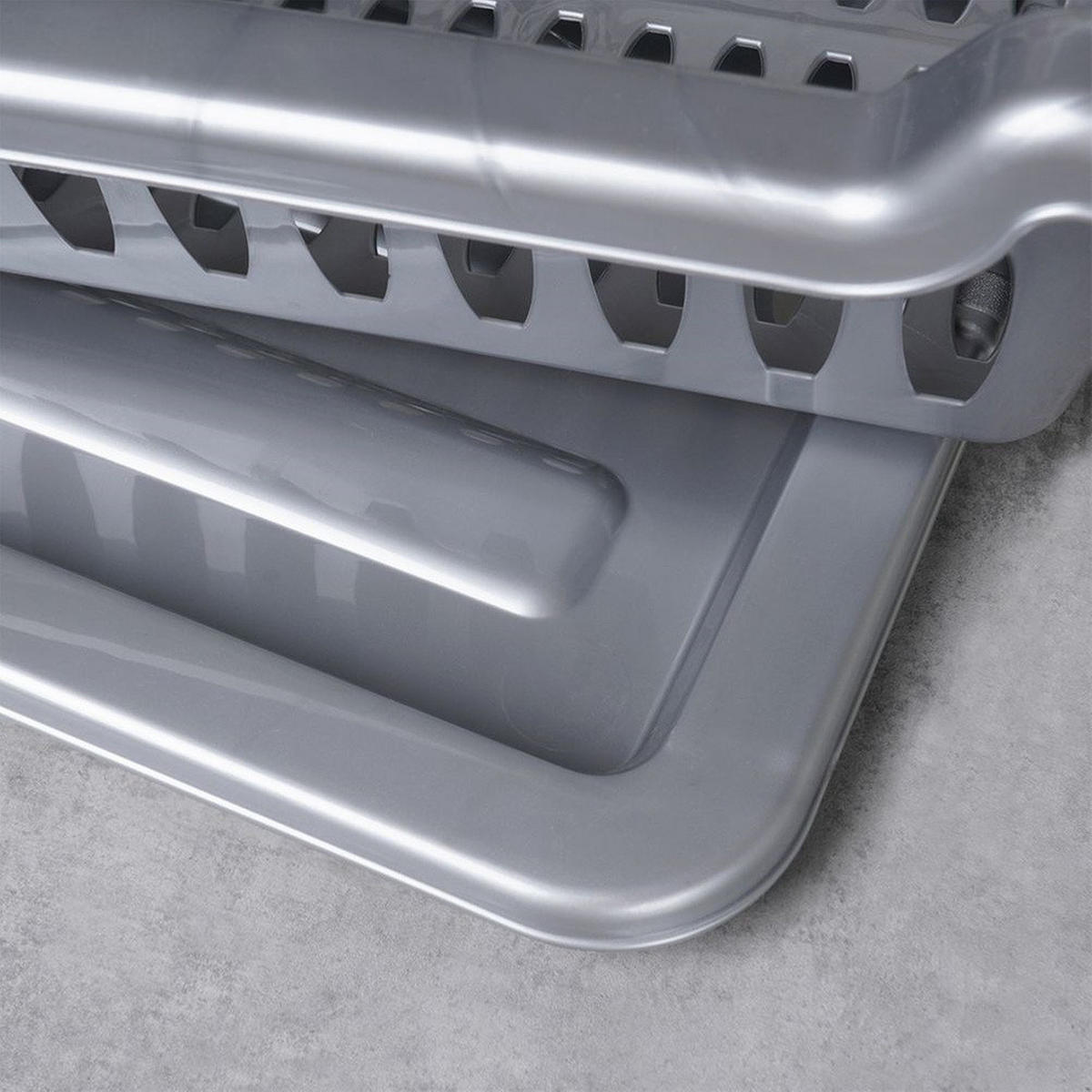 GESCHIRRTROCKNER Grauer 40x29x8,5 cm - Grau, Kunststoff (40/8.5/29cm) - Orion 