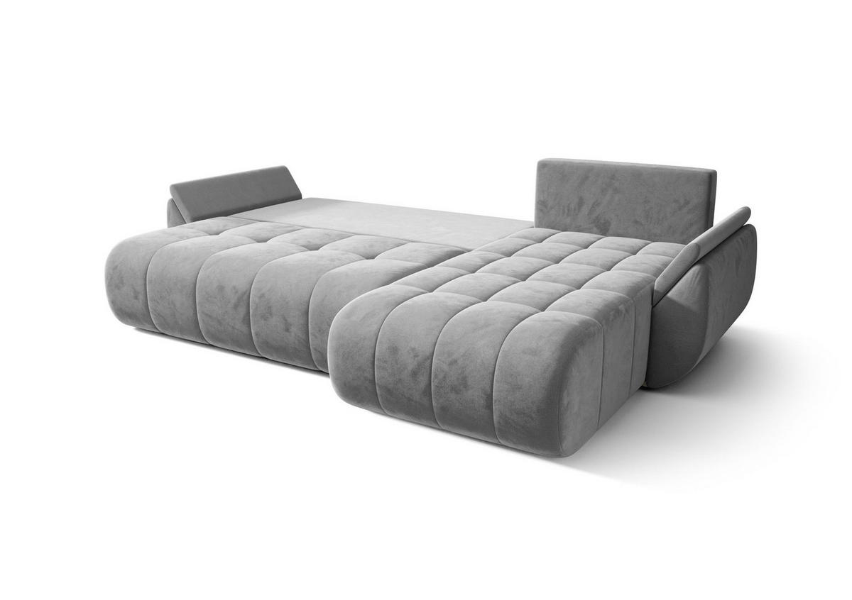 ECKSOFA mit Schlaffunktion TOKYO L Monolith 70 Links - Grau, Textil (280/185cm) - Bedante