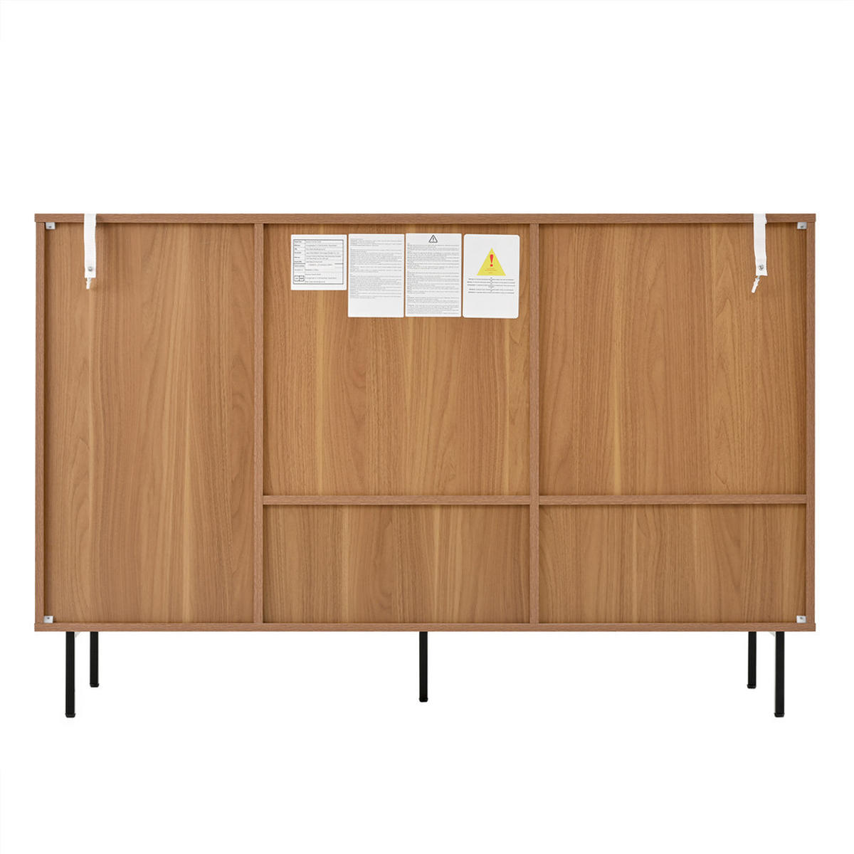 SIDEBOARD 140x91x37 cm Buffetschrank Schiebetüren 3 Schubladen - Naturfarben, Holz (140/91/37cm) - Kaket