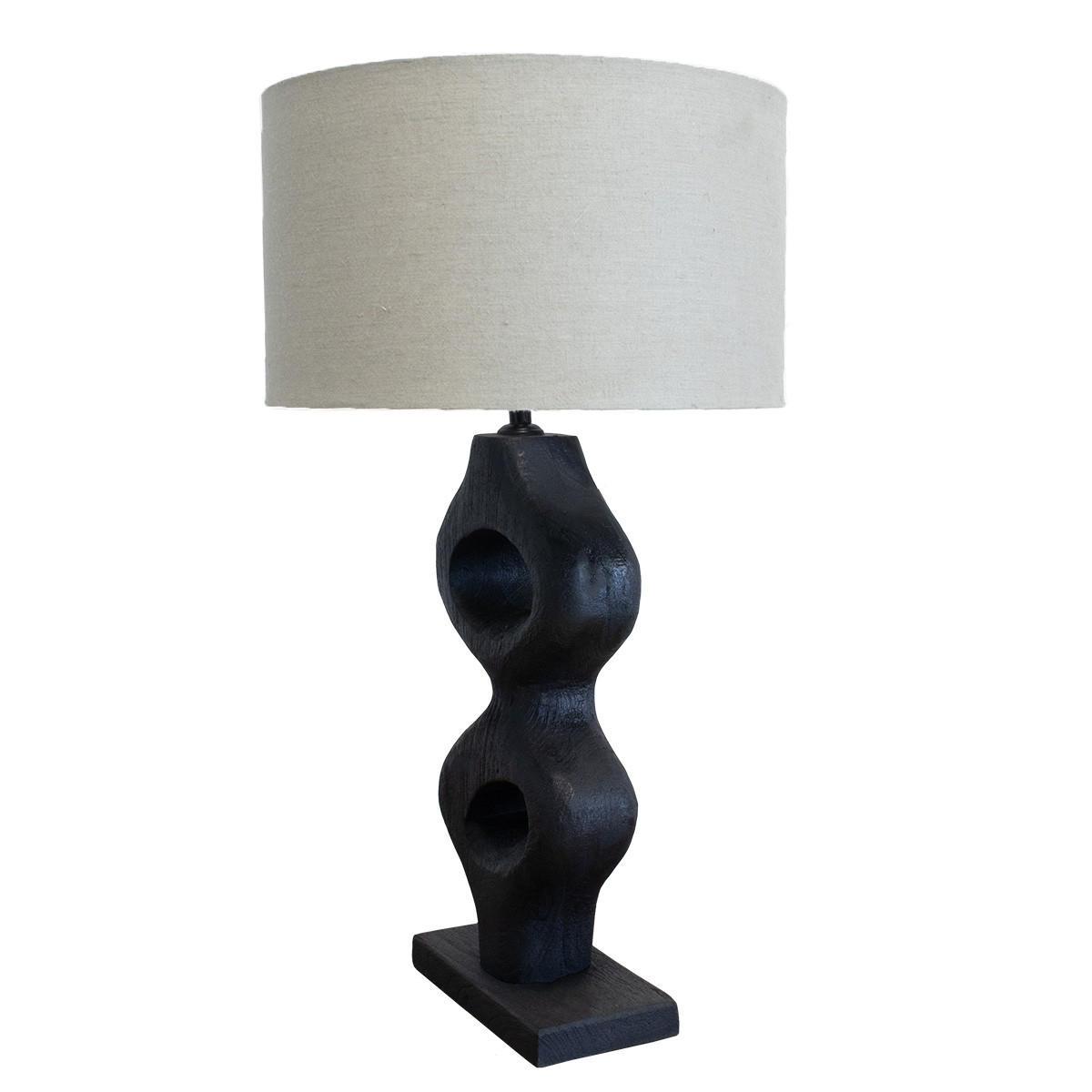 TISCHLAMPE aus Mangoholz 60cm, schwarz - Schwarz, Holz (38/38/60cm) - Giga Meubel