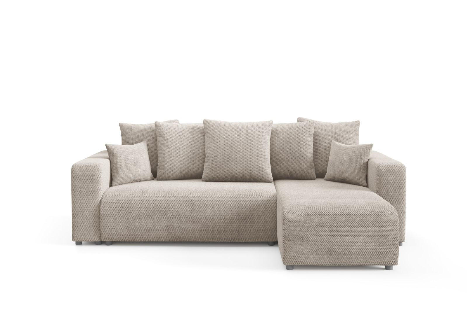 ECKSOFA mit Schlaffunktion Beige - Beige, Textil (247/145cm) - Furnisell