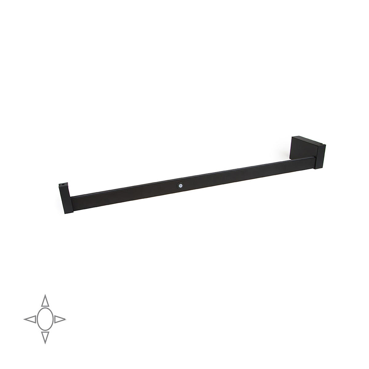 GARDEROBENSTANGE mit LED-Licht Castor, mit abnehmbarer Batterie und Bewegungssensor, L558mm, Kunststoff und Aluminium, Mokka metallic - Mokka, Kunststoff (7/4/68cm) - EMUCA