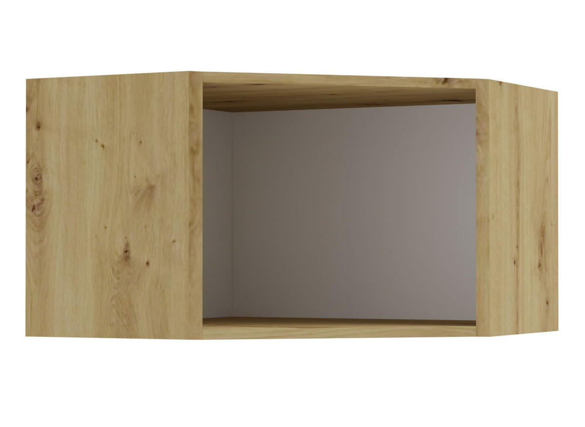 ECKHÄNGESCHRANK Oslo W10/60/36 Eiche Artisan / Indigo Matt 60 / 60 / 36cm - Eiche Artisan/Dunkelblau, Holz/Holzwerkstoff (60/36/60cm) - Feldmann-Wohnen