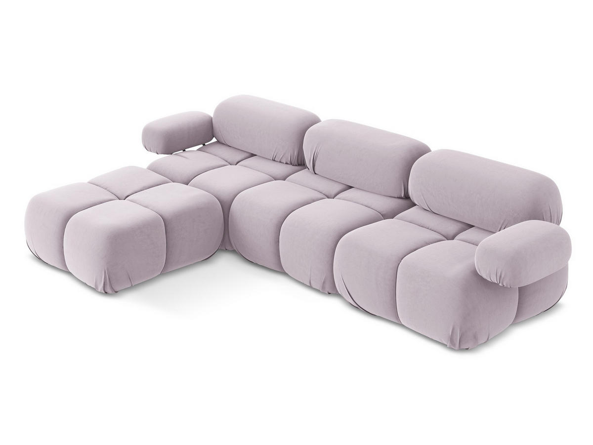 ECKSOFA Beidseitig Samt Stoff Violett - Lila/Flieder, Kunststoff/Textil (285/191cm) - Makamii
