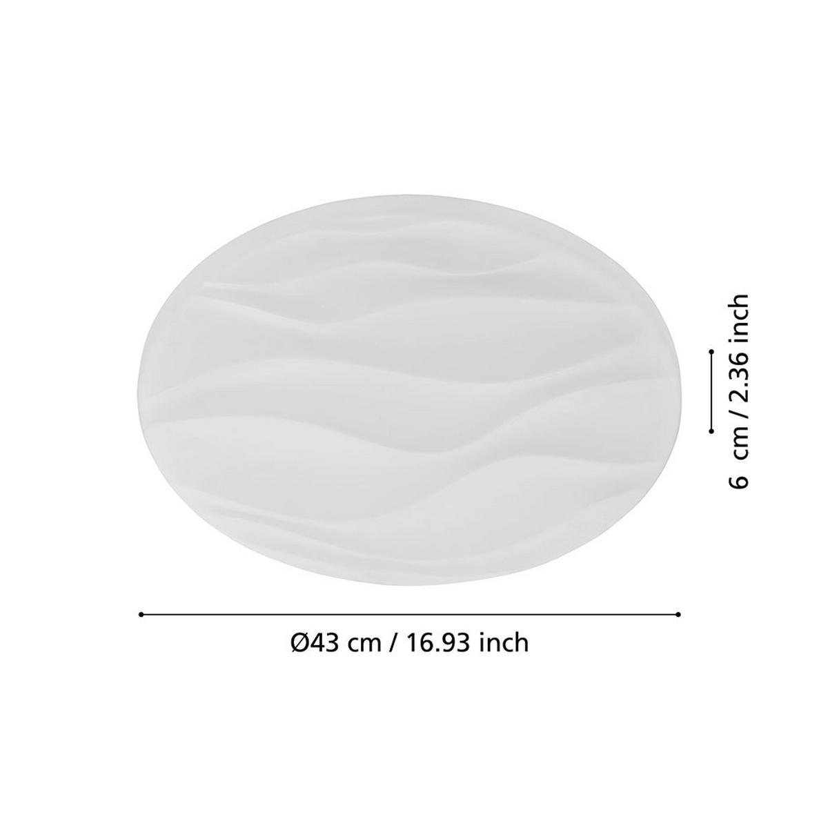 LED DECKENLEUCHTE Wellendekor Weiß - Weiß, Metall (44/44/7cm)