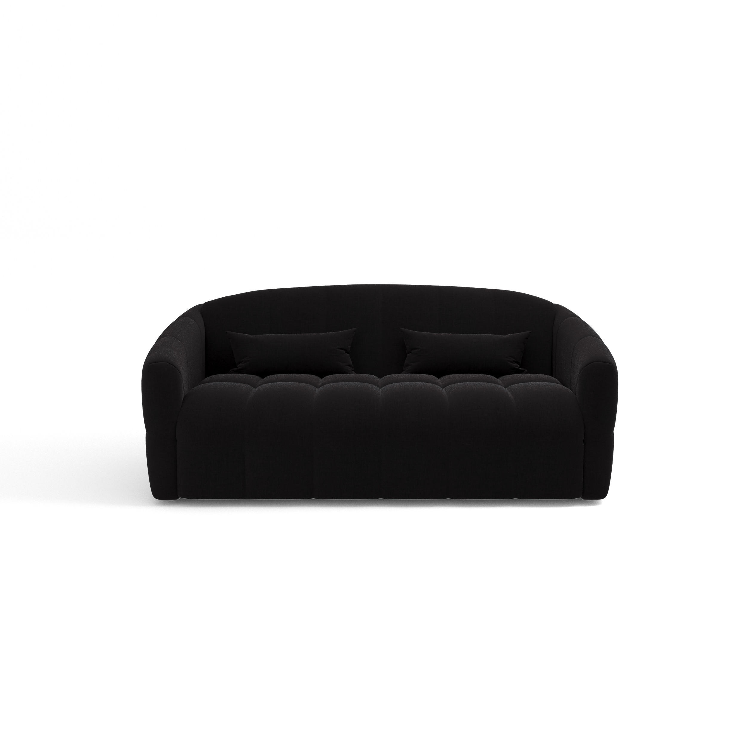 SCHLAFSOFA GERADE Samt Dunkles Anthrazit 205cm - Anthrazit, Textil (205/88/108cm) - Sia Home
