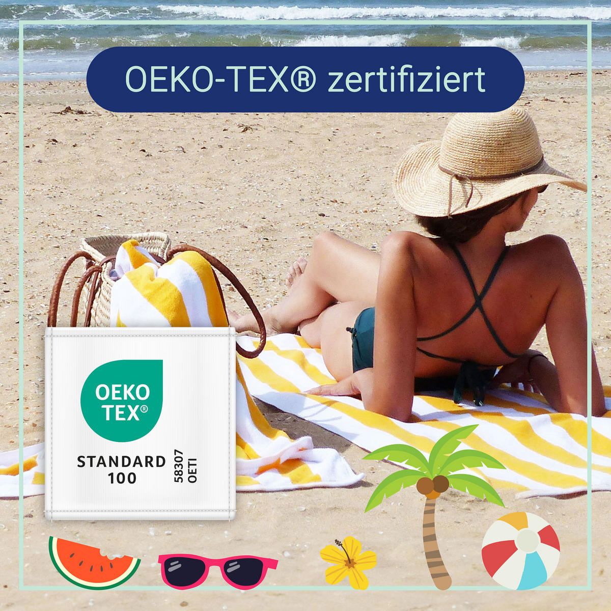 STRANDTUCH, 2er-Set, 70x180 cm, 100% Baumwolle, Gelb - Gelb, Textil (70/180cm) - Zollner
