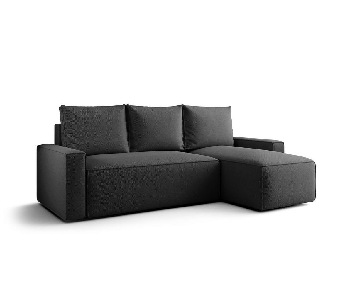 ECKSOFA mit Schlaffunktion SAVIO Curio 97 Rechts - Dunkelgrau, Textil (232/140cm) - Bedante