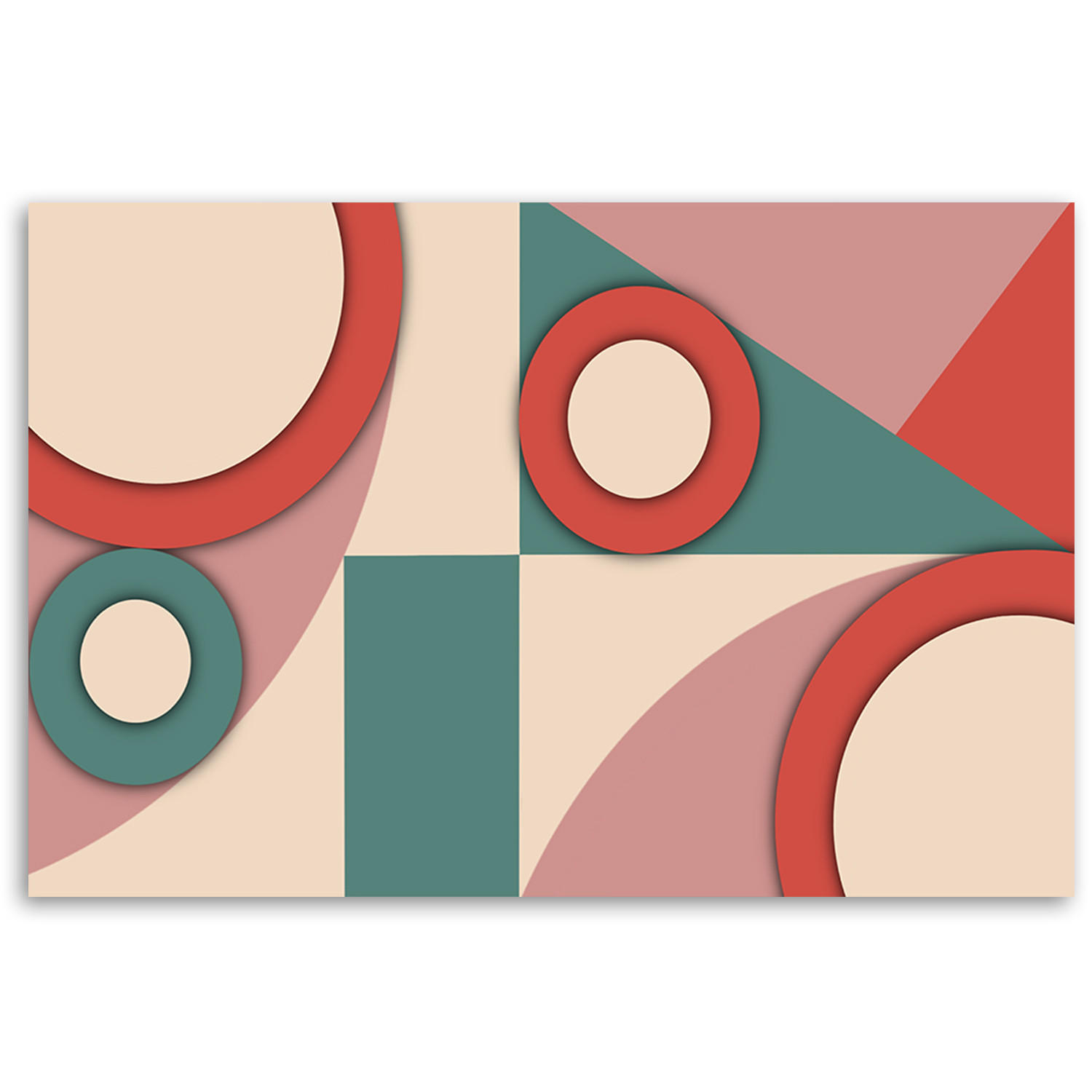 WANDBILD geometrische abstraktionsformen - Pink, Textil (60/40cm) - Feeby