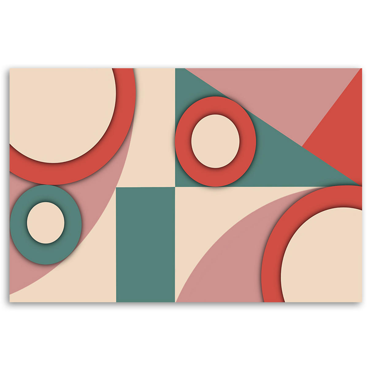 WANDBILD geometrische abstraktionsformen - Pink, Textil (60/40cm) - Feeby