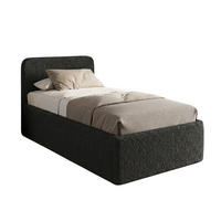 POLSTERBETT 100x200 cm Bouclé Schwarz - Schwarz, Textil (100/200cm) - Home Collective