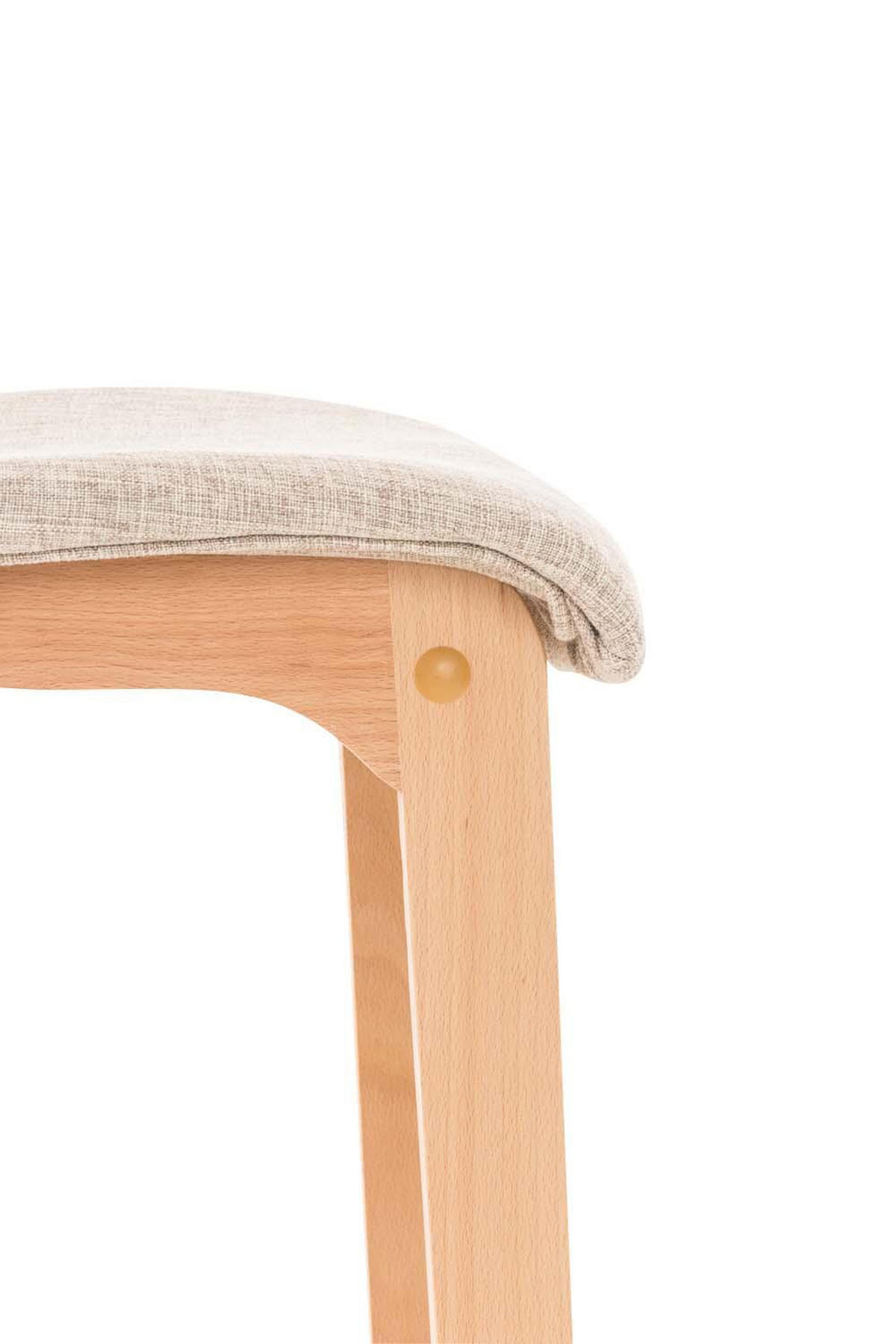 BARHOCKER Stoff creme - Eukalyptusholzfarben/Creme, Holz/Textil (41/101/46cm) - CLP