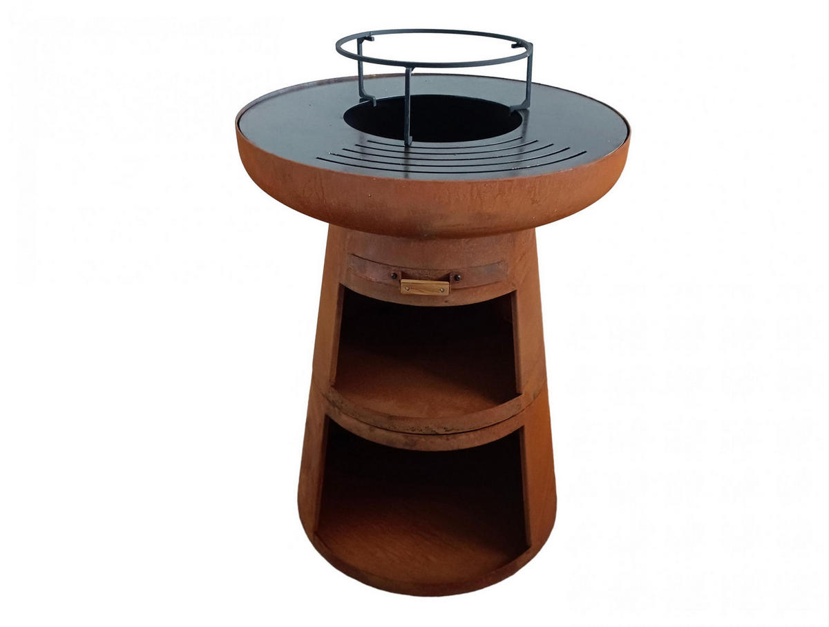 HOLZKOHLEGRILL Feuerschale Braun inkl. Schutzhülle - Braun, Metall (60/90/60cm) - Purline