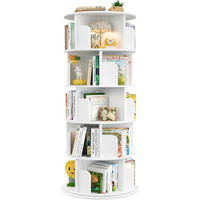 DREHBARES Bücherregal 5-stöckig weiß - Weiß, Holzwerkstoff (40/160/40cm)