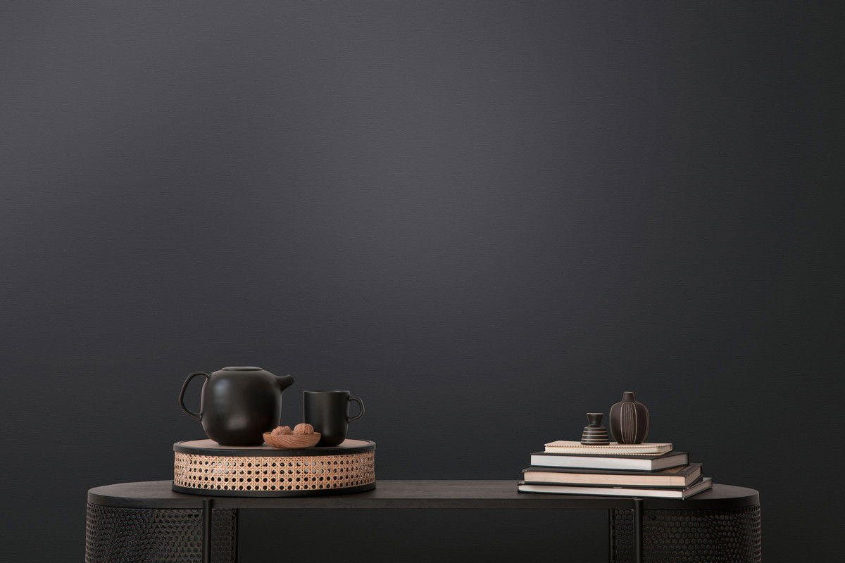 VLIESTAPETE Schwarz 53/1005 cm - Schwarz, Textil (53/1cm) - KUNSTLOFT