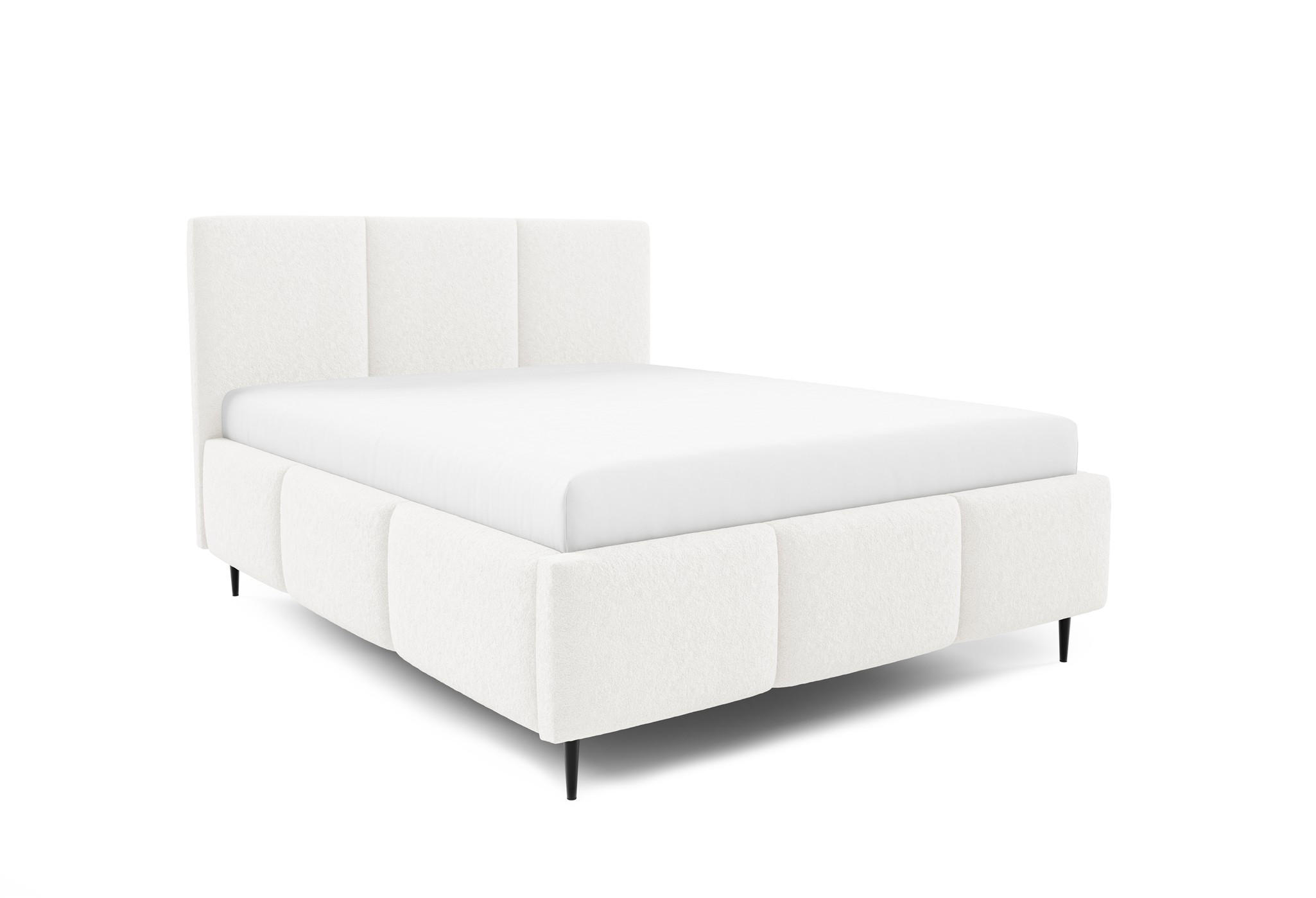 POLSTERBETT Miami - Weiß, Holzwerkstoff/Textil (160/200cm) - Fun Möbel