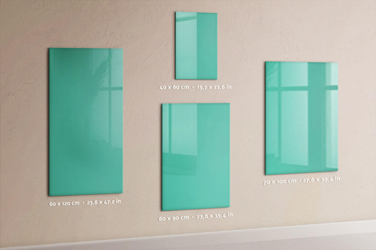 MAGNETTAFEL 70x100 Türkis schwarzer Marker - Türkis, Glas (70/0.4/100cm) - TULUP
