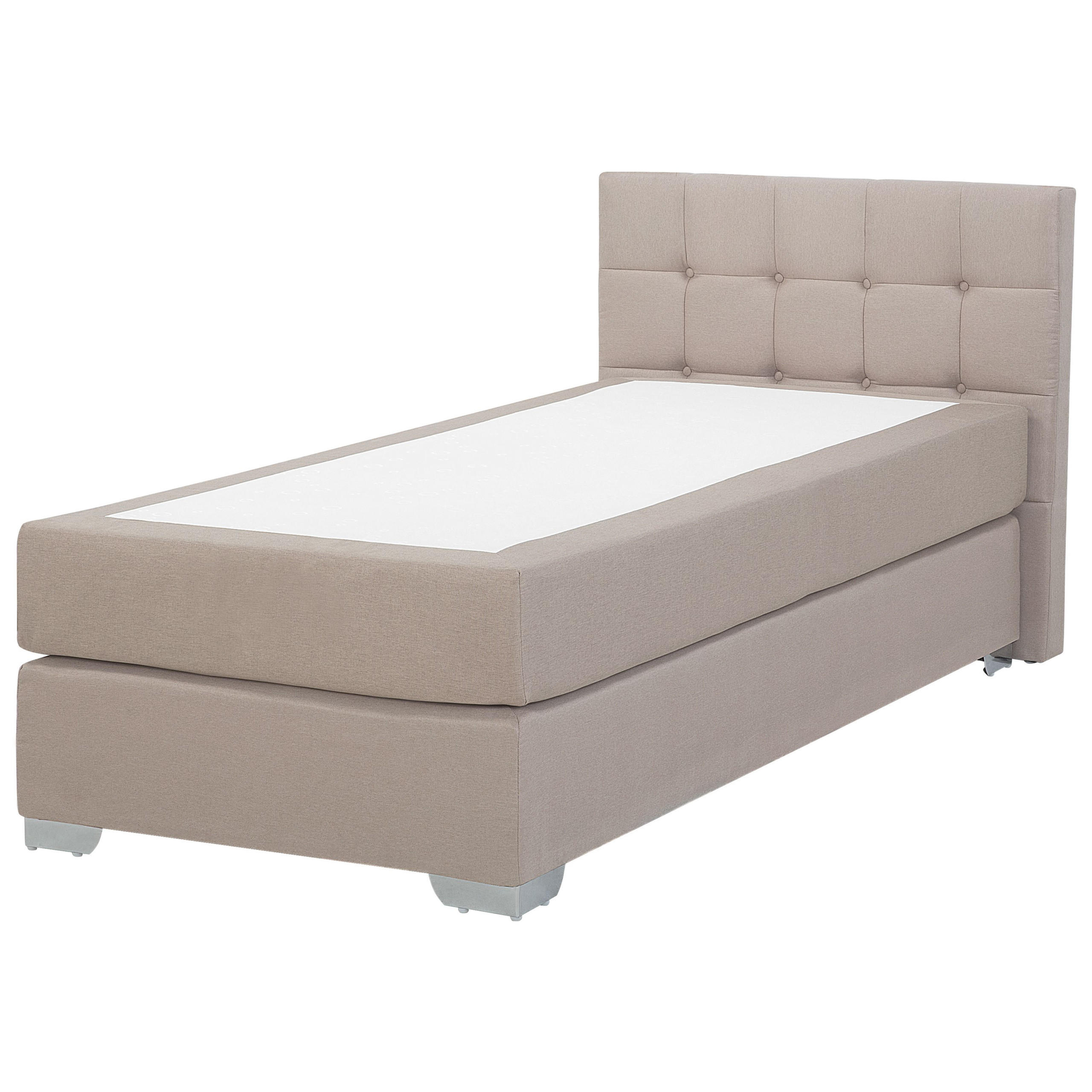 BOXSPRINGBETT 90/200cm Sandbeige Admiral - Beige, Textil (90/200cm) - Beliani