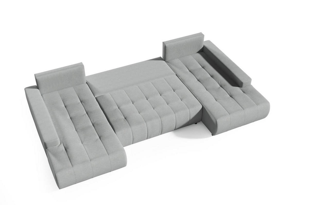 ECKSOFA U-Form für Wohnzimmer MONA Graphit - Graphitfarben, Holzwerkstoff (350/85/185cm) - Compleo24