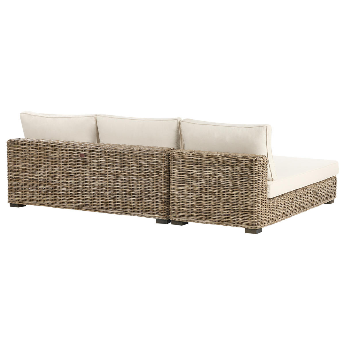 LOUNGE-SET 4-Sitzer Weiß Varallo - Weiß/Grau, Naturmaterialien - Beliani